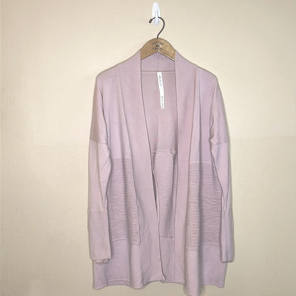 Lululemon Light Pink Merino Wool Wrap Cardigan Sweater Womens Size 10 - Picture 4 of 11
